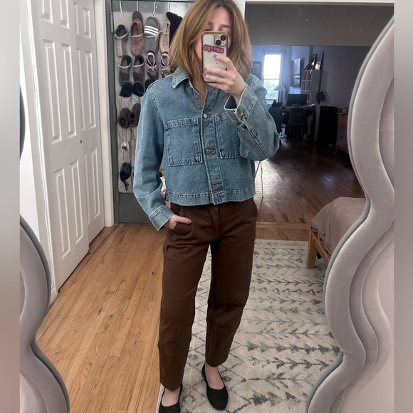 H&M Cropped Denim Chore Jacket, size S - Picture 2 of 5